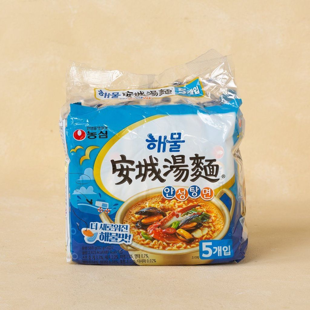 เกาหลีนําเข้านงชิม อันเสง อาหารทะเลก๋วยเตี๋ยวซุป 112กx5 บะหมี่กึ่งสําเร็จรูปบะหมี่กึ่งสําเร็จรูปก๋วย