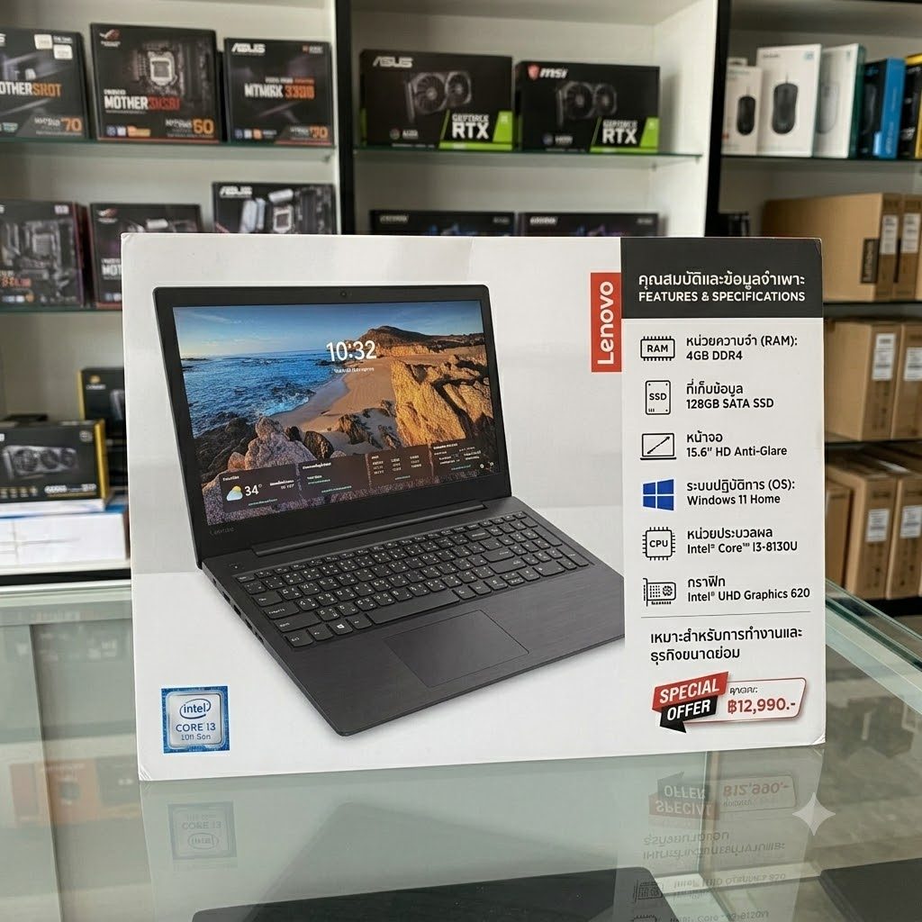 Lenovo V330-15IKB Core i3 Gen 8 | RAM 4GB | SSD 128GB | Windows 11 Pro | โน้ตบุ๊กมือสอง พร้อมใช้งาน
