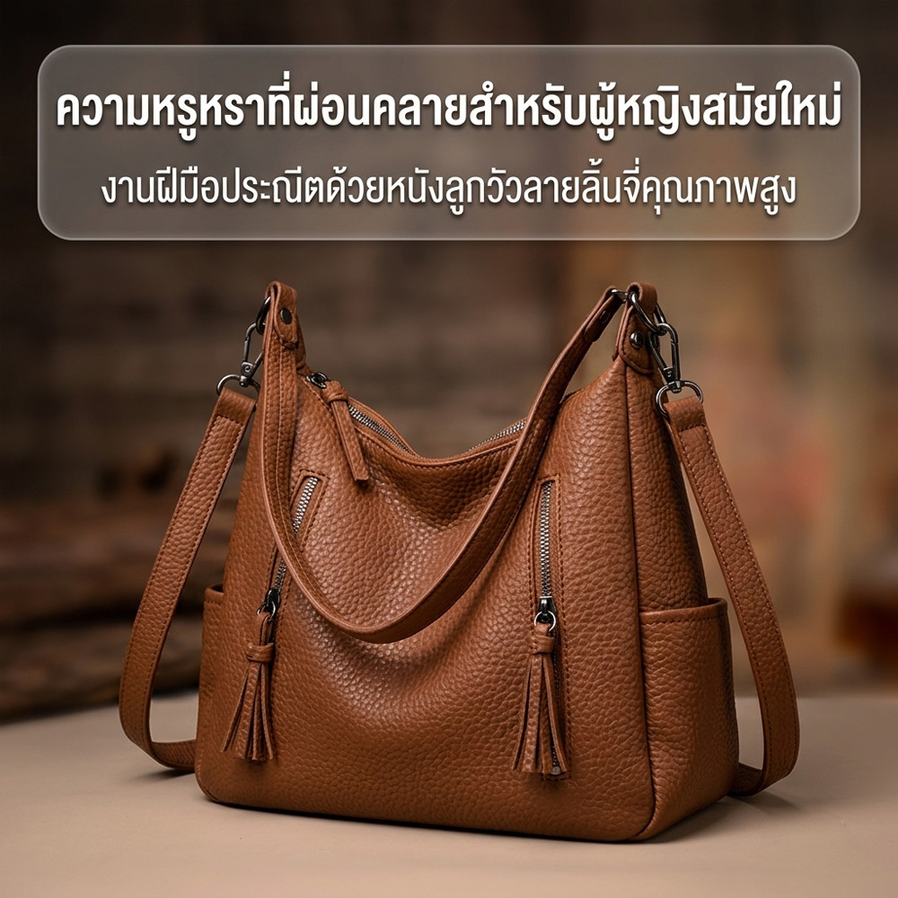 กระเป๋าสะพายใต้วงแขนแฟชั่นผู้หญิง ดีไซน์ไม่เหมือนใคร ทรงเรียบง่ายสวยงาม ช่วยเสริมลุคการแต่งกาย เหมาะใช้ในชีวิตประจำวัน