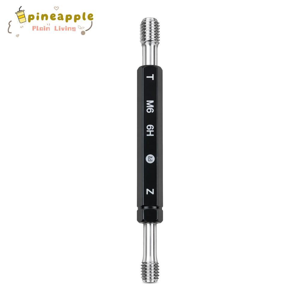 PINEAMY เครื่องวัดปลั๊กเกลียว, M6*1.0 เครื่องมือมือวัดด้ามจับหกเหลี่ยม, ความแม่นยํา 6H Tolerance ปลา