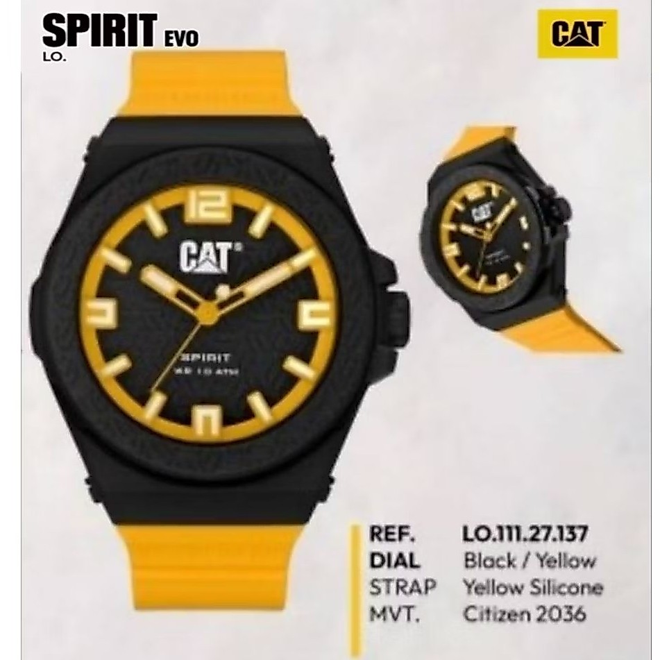 Caterpillar CAT  นาฬิกาข้อมือ นาฬิกาผู้ชาย  SPIRIT ROV รุ่น LO.111.27.137 สายสีเหลือง