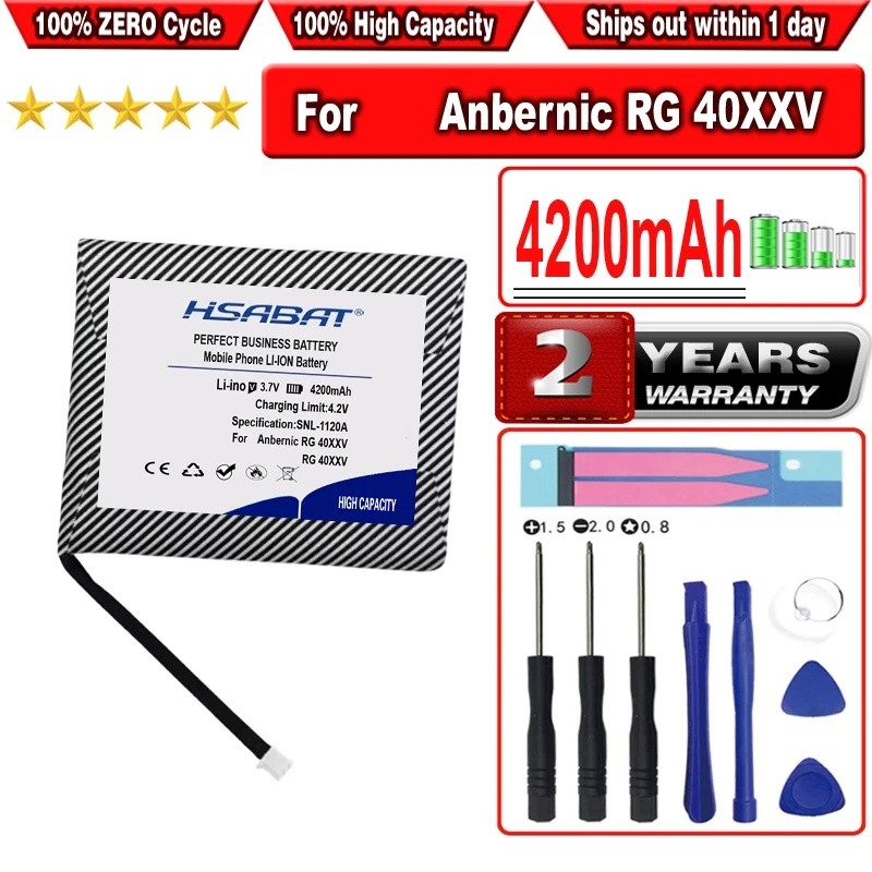 HSABAT แบตเตอรี่ 4200mAh สําหรับ Anbernic RG 40XXV RG40XXV