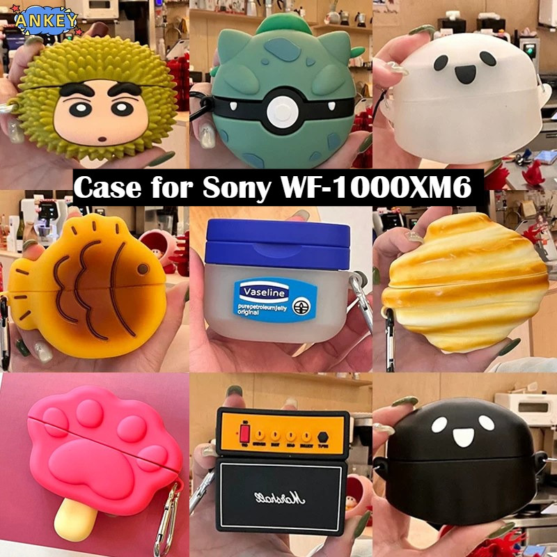 Compatible with Sony WF-1000XM6 Bluetooth Earbuds Silicone Cute 3D Cartoon Shaped Protective Case So