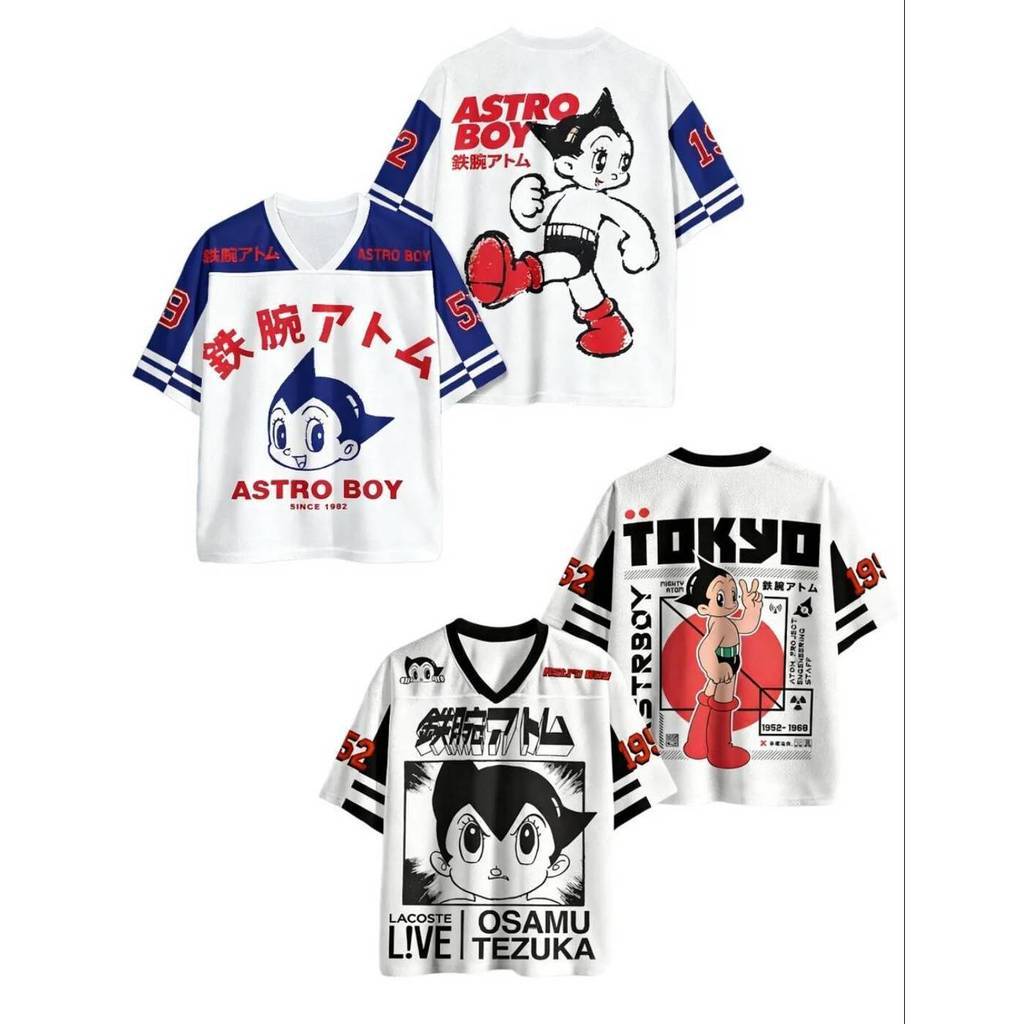 👕3D❗3 มิติ ล่าสุด Harajuku-สไตล์Y2Kผู้ใหญ่และเด็กAstro Boy 3Dพิมพ์VคอRetro Anime Raglanเสื้อยืด