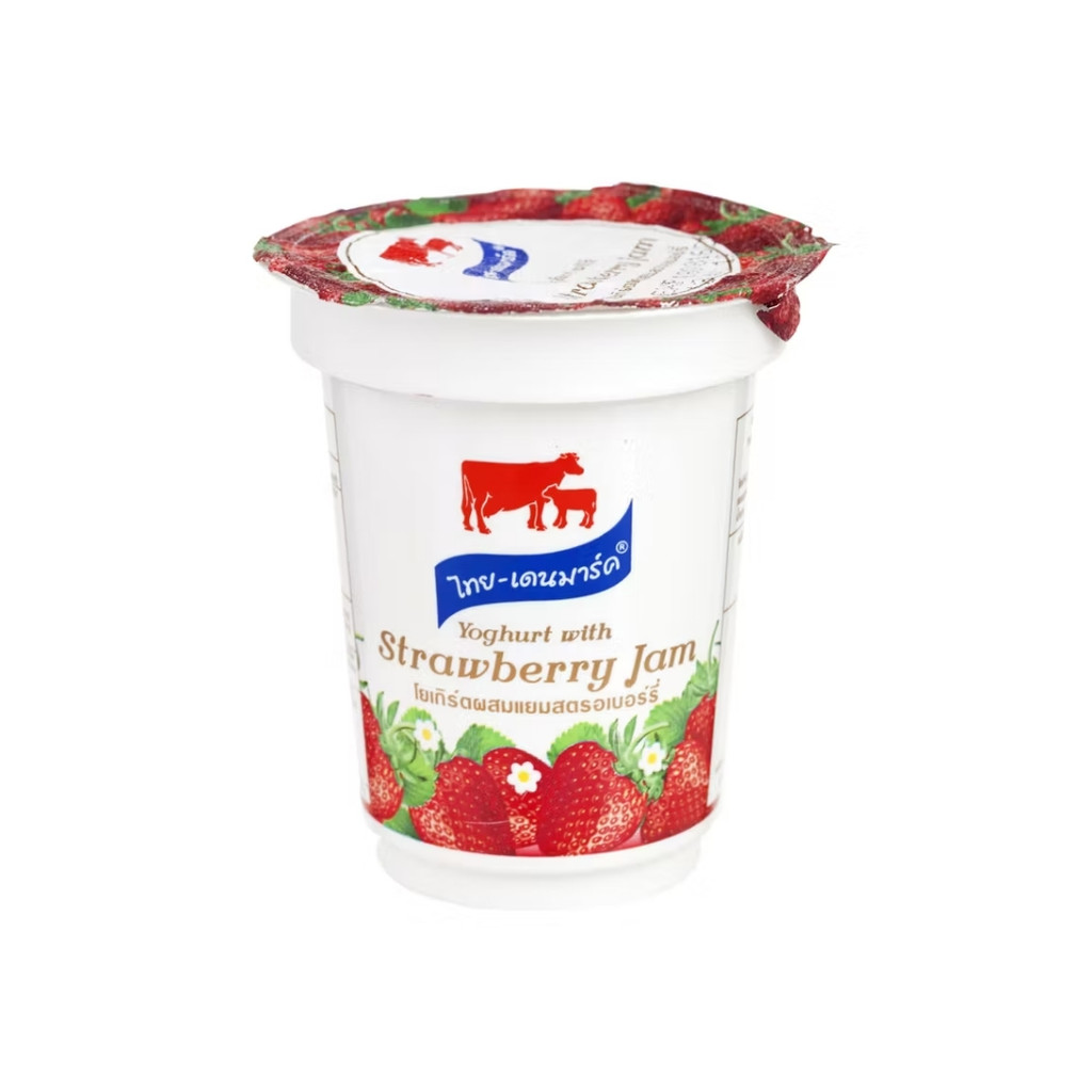 ไทยเดนมาร์ค โยเกิร์ตรสสตรอเบอร์รี่ Thai Denmark Yoghurt Strawberry 120g.