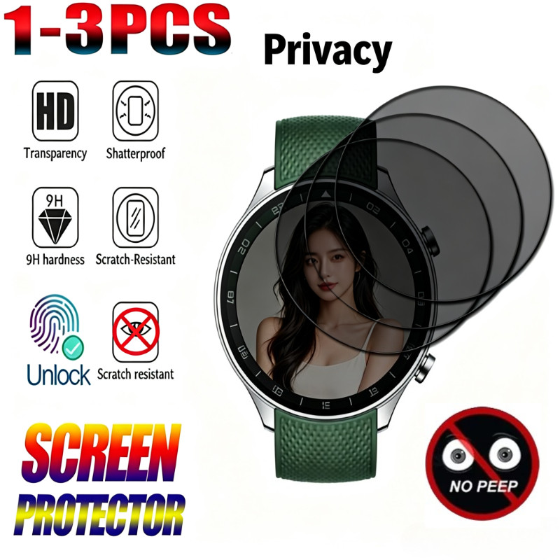 1-3Pcs สําหรับ OnePlus นาฬิกา 4 3 2R 2 46 มม.43 มม.eSIM Anti-Spy ความเป็นส่วนตัวกระจกนิรภัยสําหรับ O