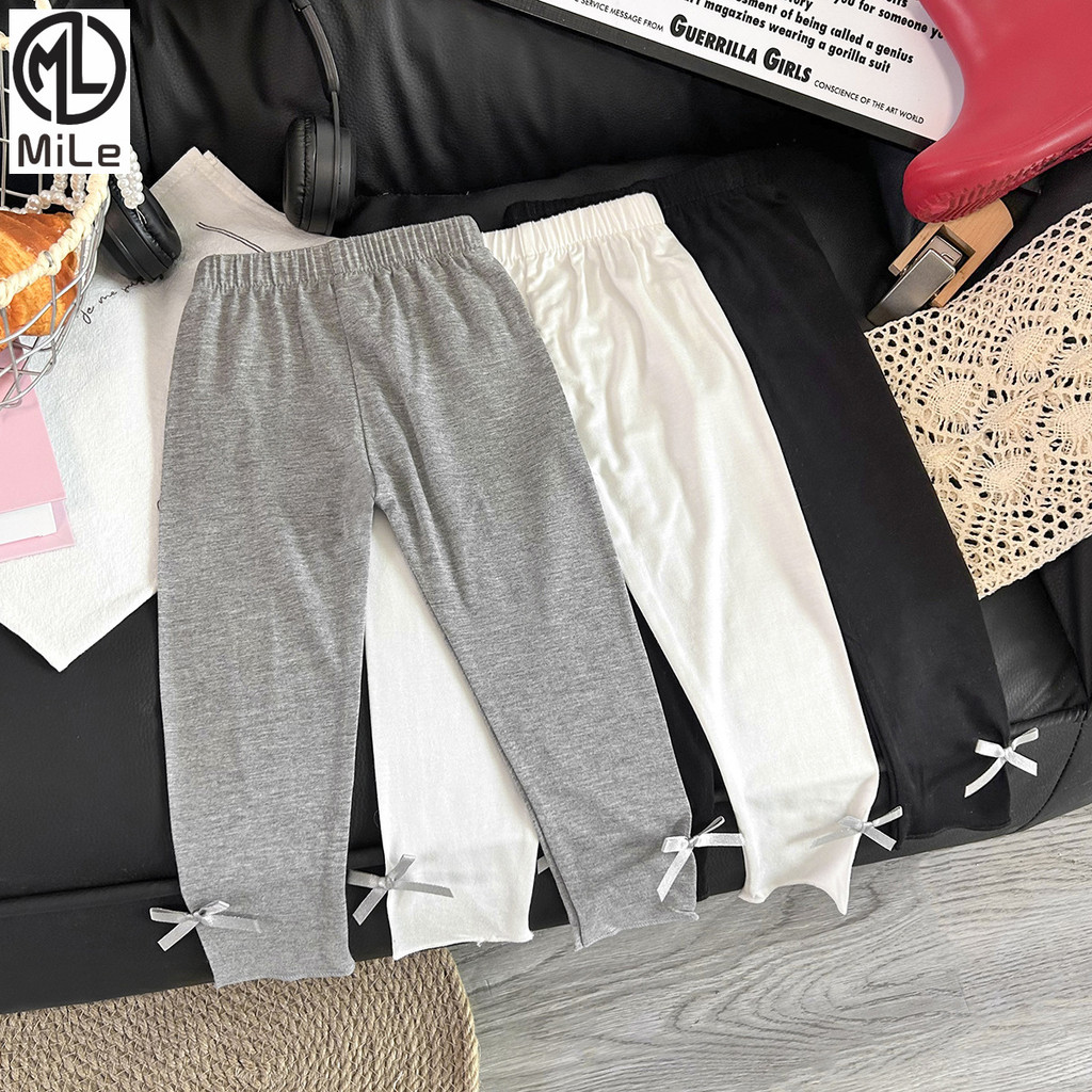 [ML] 80-130 ซม.ฤดูใบไม้ผลิสไตล์ใหม่ขายาวเด็กผู้หญิงกางเกงฤดูใบไม้ร่วงยืดหยุ่นกางเกงขายาวเด็กผู้หญิงเด็กผู้หญิง Baby All-Match Slim-fit กางเกง