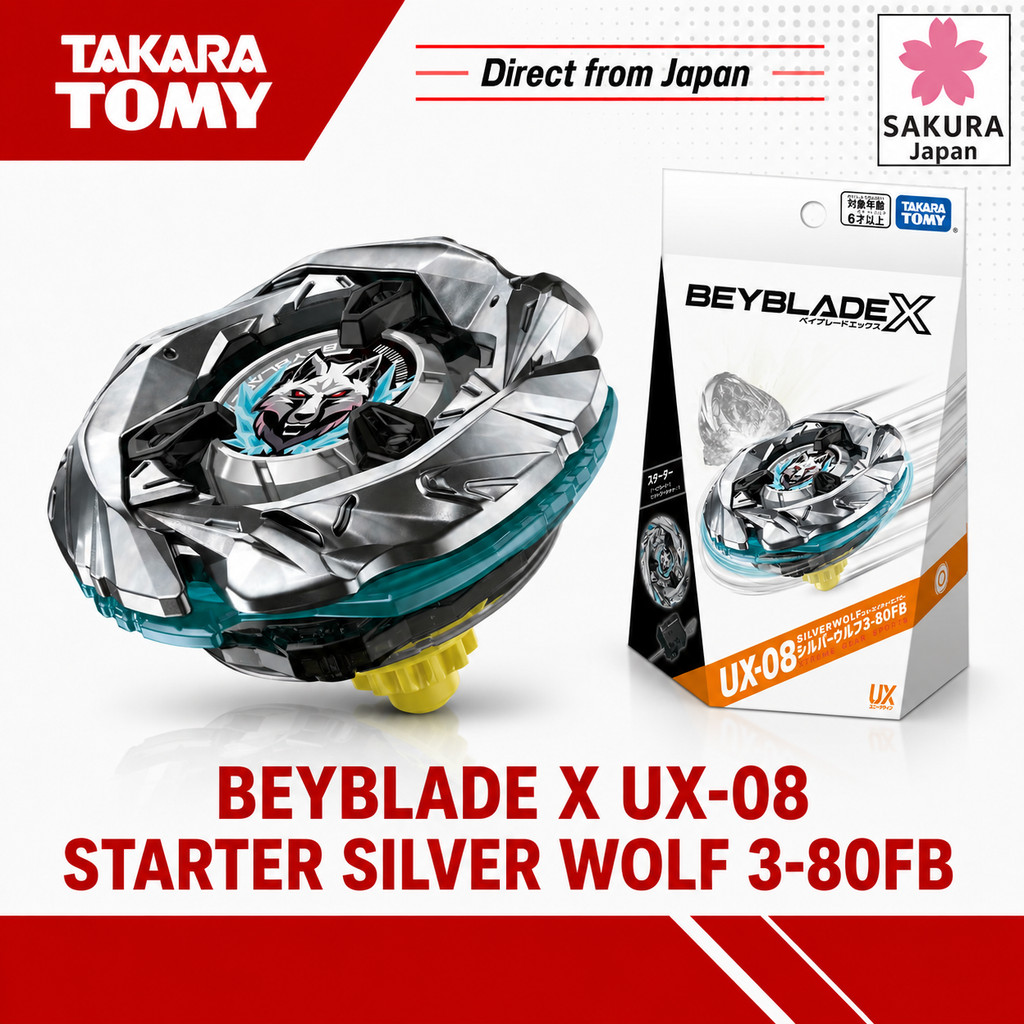 BEYBLADE X UX-08 Starter Silver Wolf 3-80FB