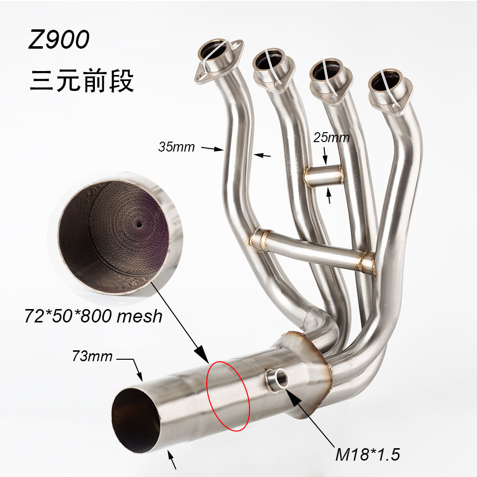 รถจักรยานยนต์ลื่นบน Fit สําหรับ KAWASAKI Z900 2017 - 2024 รถจักรยานยนต์ไอเสีย Escape Z900 Header ด้า