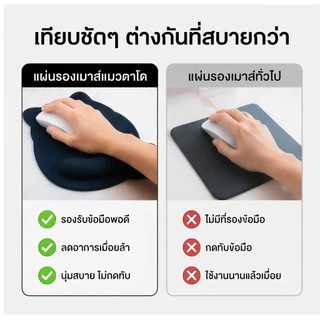 🐱แผ่นรองเมาส์ พร้อมที่รองข้อมือ Mouse Pad ลายน้องแมวน่ารัก 3D แผ่นรองเมาส์กันลื่น ใช้งานคอมพิวเตอร์ 290x230mm