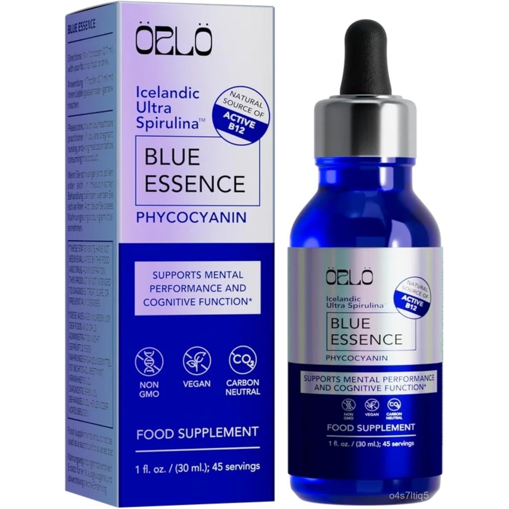 Orlo Blue Essence - Liquid Blue Spirulina with Phycocyanin Extract & Bioactive Methylcobalamin B12 V