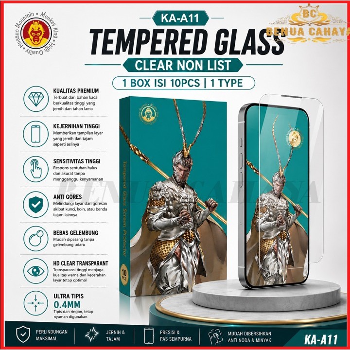 1 กล่อง COTENTS 10PCS KA-A11 TEMPERED GLASS CLEAR MONKEY KING สําหรับ REALME 15T 14 14T 13 13 PLUS 1