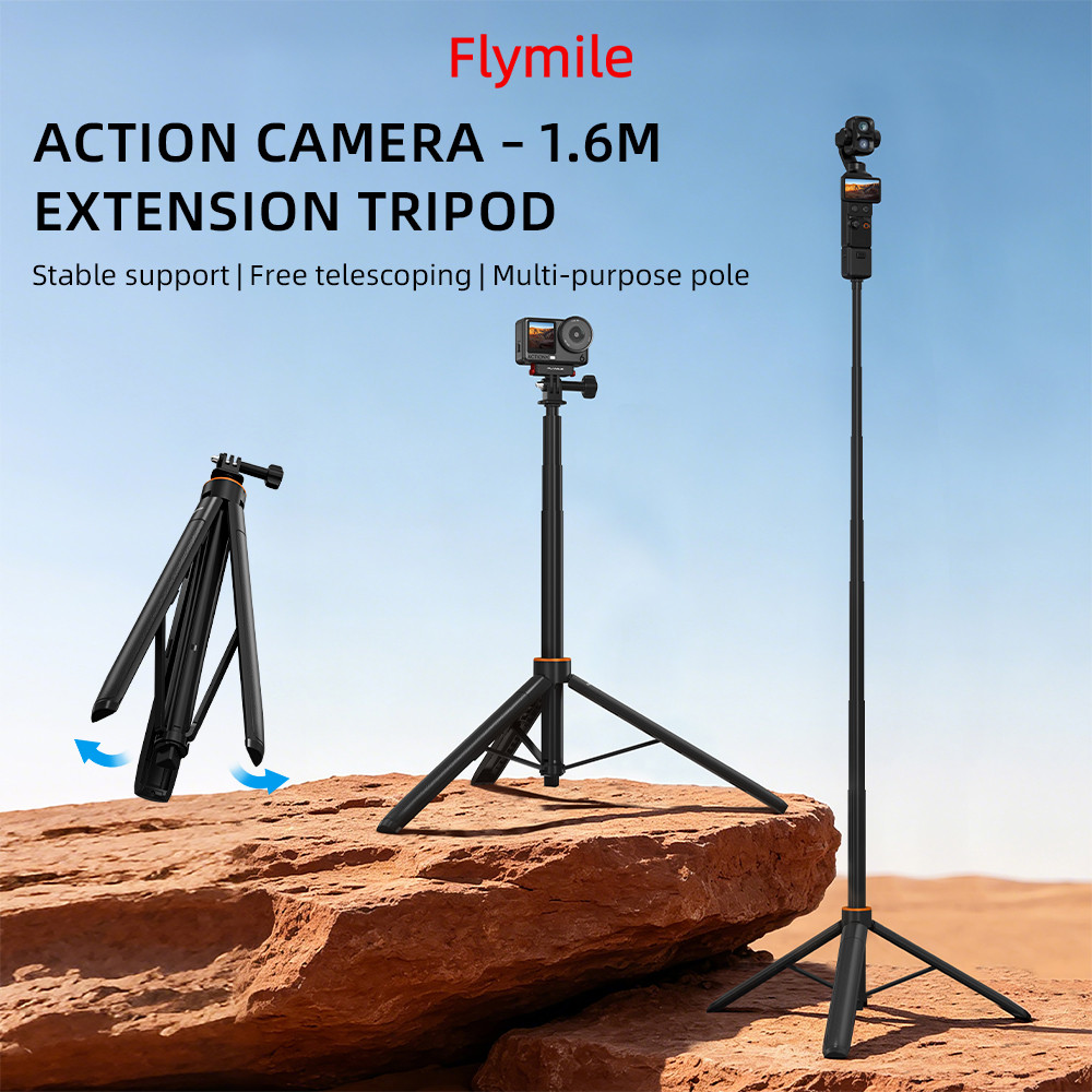 สําหรับ DJI OSMO POCKET 4P/3 one click pop-up extension pole ขาตั้งกล้อง action 6/X5 universal 1.6 เมตรอุปกรณ์เสริมไม้เซลฟี่