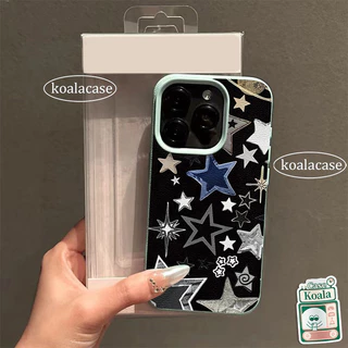 เคสสัมผัสหนัง ลายดาว สีดำ สไตล์ฮิต เข้ากันได้กับ OPPO Reno 16F 16 15 14 11 12 F 15F 14F 10 13 12F 16 15 14 11 12 Pro
