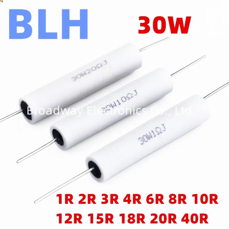 2PCS Non-Induction Cement Resistor ลําโพง Crossover Audiophile HIFI Resistor 30W 1R 2R 3R 4R 6R 8R 1