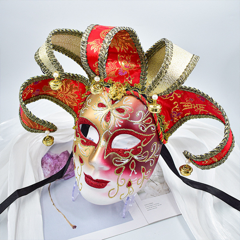 อิตาลี Venice Pentagonal สาม Lotus Retro หน้ากากโบราณ Masquerade Face Mask Party cos Dress Up Props