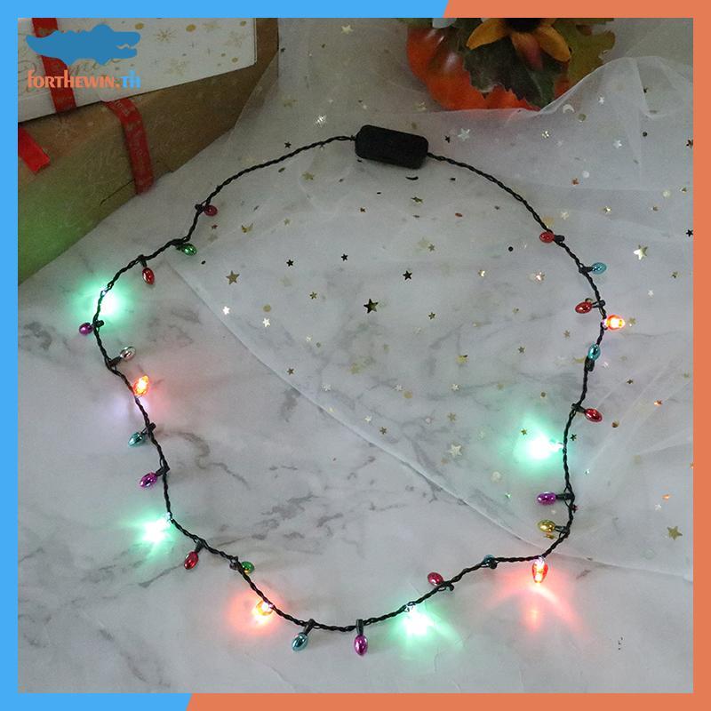 Forthewin LED ไฟคริสต์มาสสร้อยคอ 8 หลอดไฟเรืองแสง Props Party Supply th