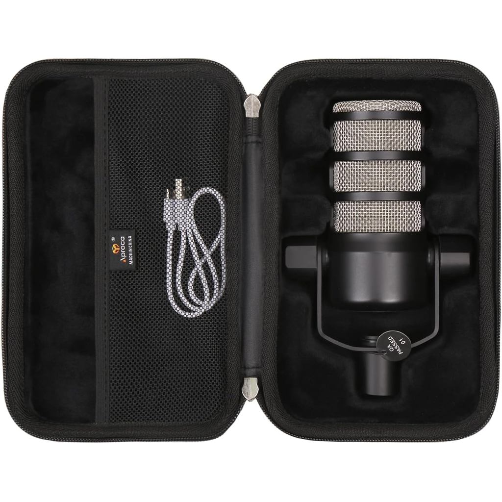 เคส Aproca เข้ากันได้กับ RODE PodMic Cardioid Dynamic Broadcast Microphone, กระเป๋าเก็บของแบบพกพาสํา