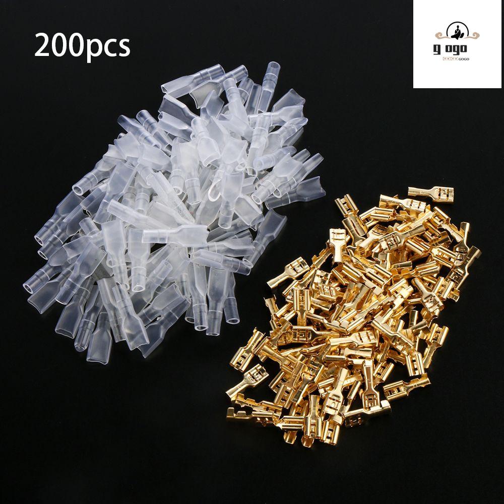GOGOU 200PCS Butt Connector Cable Female Spade ทนทานลวดฉนวน