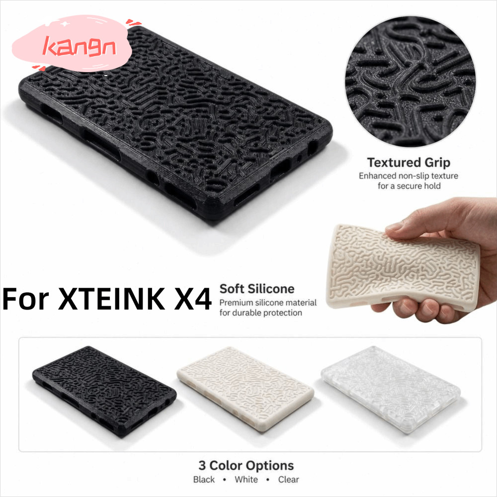 KANGN EBook Reader ,ซิลิโคน E-Reader ยืดหยุ่น,น้ําหนักเบา Soft Shell Reader ป้องกันสําหรับ XTEINK X4