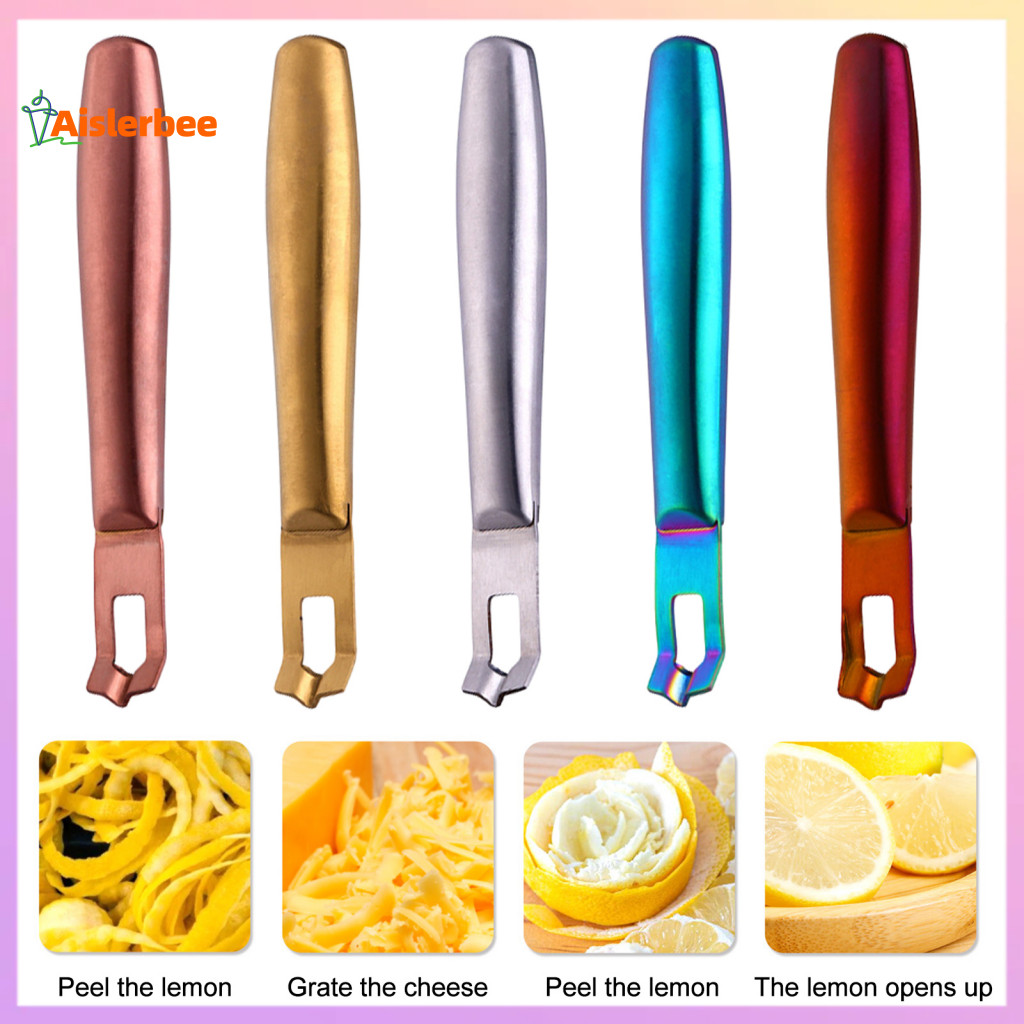 Ariderbee สแตนเลส Zester Citrus Peeler มัลติฟังก์ชั่ผลไม้ขูดอุปกรณ์ครัวสําหรับสีส้มมะนาวใช้งานง่ายทน