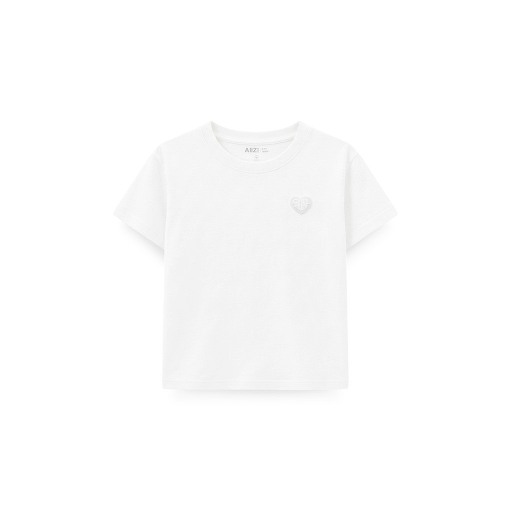 AIIZ (เอ ทู แซด) - AIIZ เสื้อยืดคอกลมเด็กผู้หญิงทรงหลวมสีพื้น AIIZ Girl's Loose fit T-Shirt รูปที่ 4