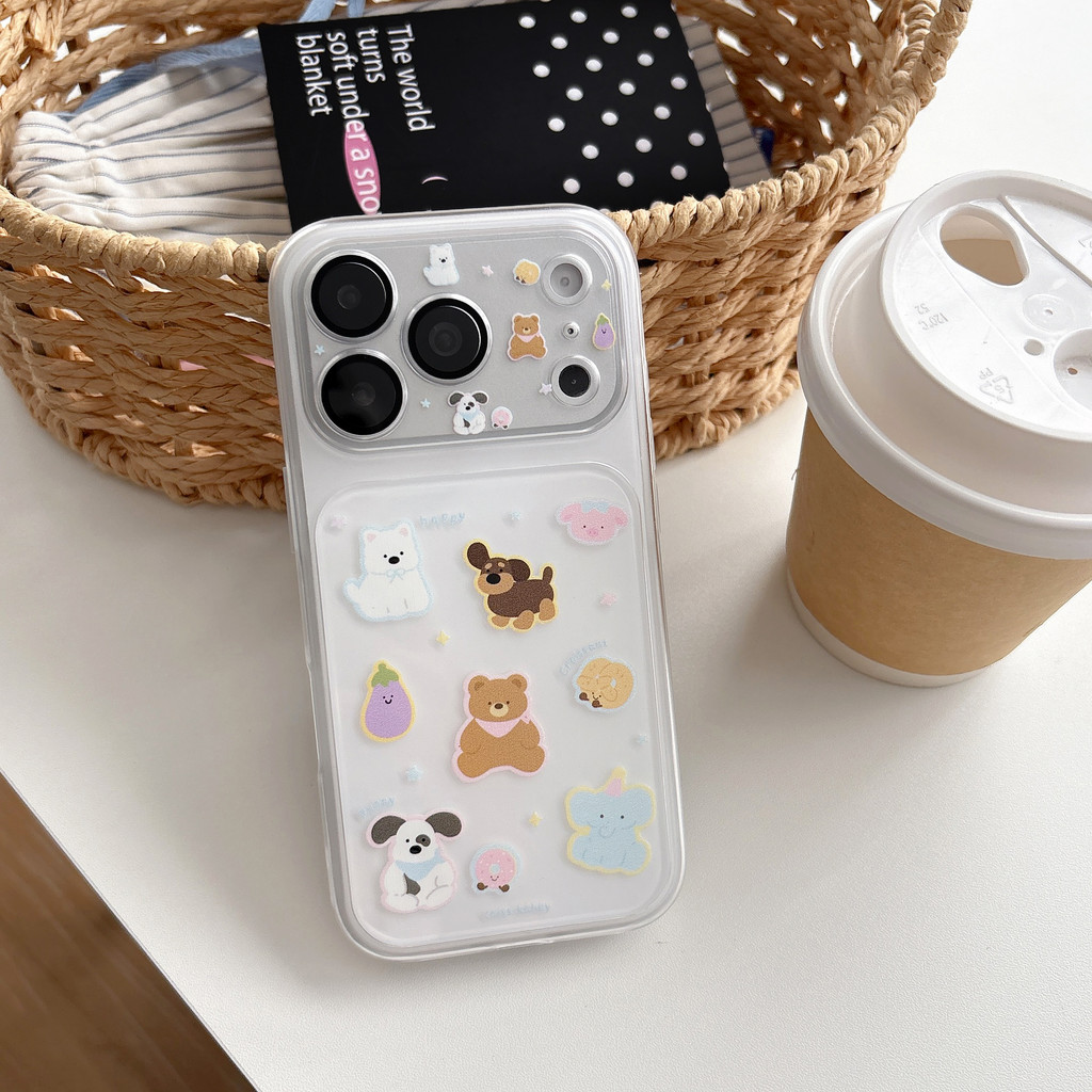 ตุ๊กตาน่ารักป้องกันกล้องเต็มรูปแบบเคสโทรศัพท์สําหรับ iPhone17 Pro Max 17 16Pro Max 15 เคสกันกระแทก A