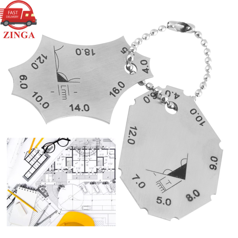 zinga WearResisting Welding Gauge คอพกพาสะดวกเพื่อการอ่านที่ชัดเจนในภาคสนาม