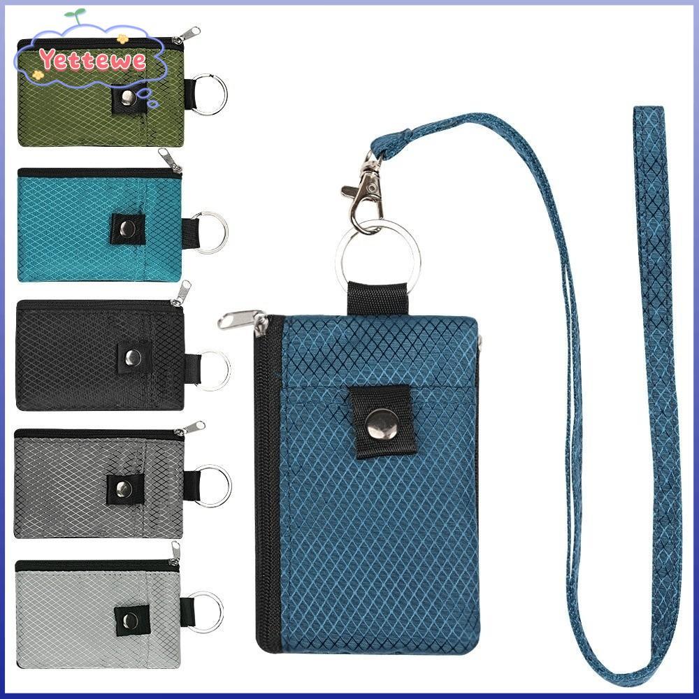YVETTPH RFID Blocking Wallet, Slim Design Waterproof ID Window Wallet, Multifunctional Lanyard พวงกุ