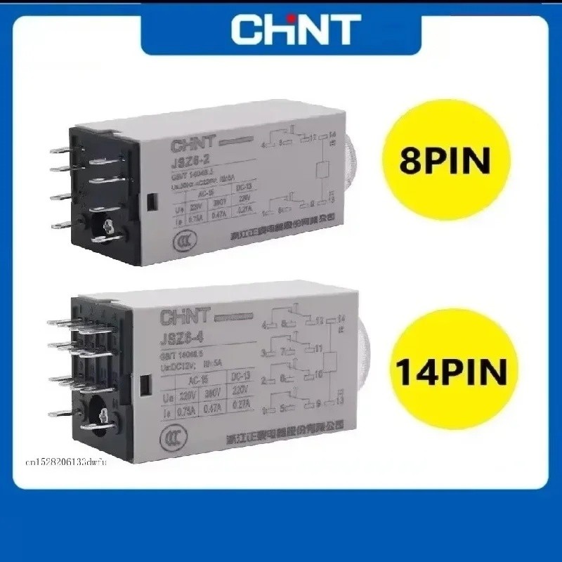 FZ Original CHINT JSZ6-4 JSZ6-2 H3Y-4 H3Y-2 เปิดเวลา Delay รีเลย์ DC 24V AC 220V 1S 5S 10S 60S รีเลย