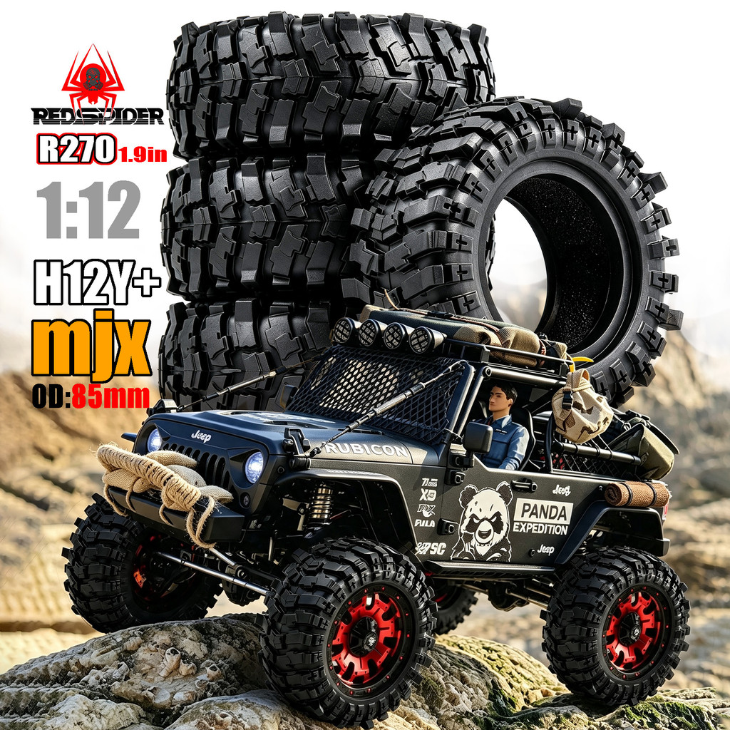 4 ชิ้น 85*36 มิลลิเมตร 1.9 "W Crawler ยาง ODfor 1/12 Crawler รถ MJX Hyper Go H12Y + Axial SCX10 9004