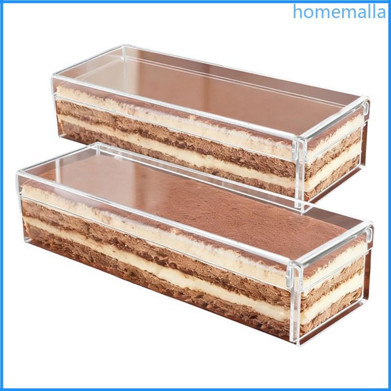 HO ปฏิบัติอะคริลิคใสชามขนมพร้อมฝาปิดสี่เหลี่ยม Tiramisu เค้กกล่องคอนเทนเนอร์สําหรับความสดและการรั่วไหล Preve