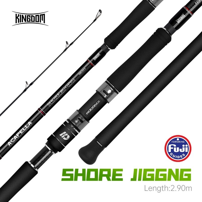 CPMR Kingdom Acapella Shore Fishing Travel Rod 2.9m H Fuji Set Spinning Rods Lure 100g แบบพกพา 5 ส่ว