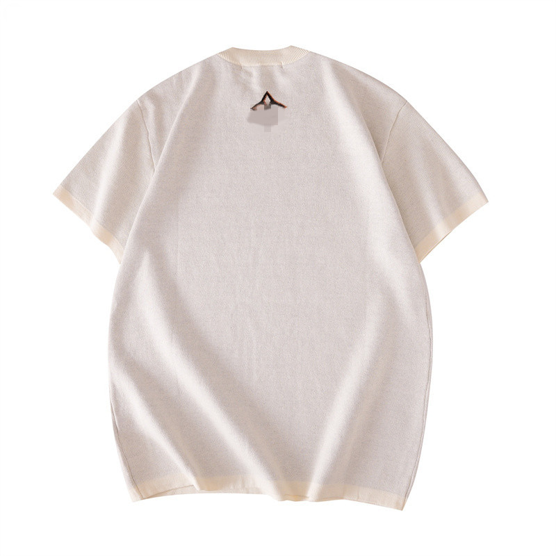 Venta Caliente Casual เสื้อยืดผู้ชายและผู้หญิง Gradual ถัก jacquard All-match แขนสั้น Top