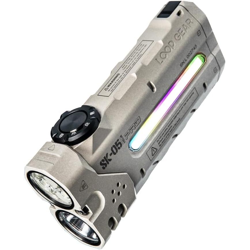 LOOP GEAR SK05PRO Mao 4360 Lumens ไฟฉาย EDC แบน, 8000mAh Rechargable Flash Light รวม Floodlight Spot