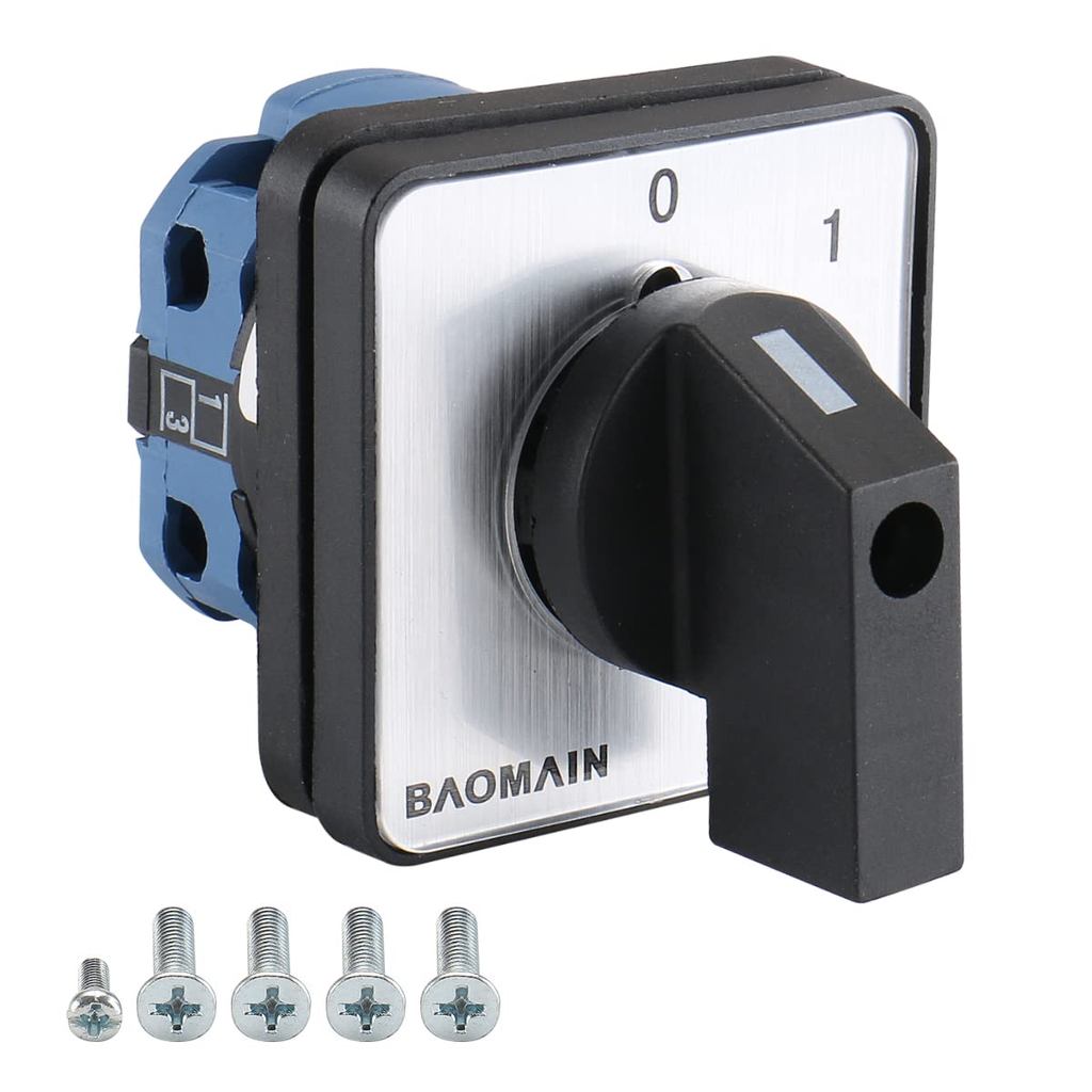 Baomain 20A 660V Rotary Cam Combination Changeover Switch, 2 ตําแหน่ง 4 Terminal SZW26-20/C02.1, สํา