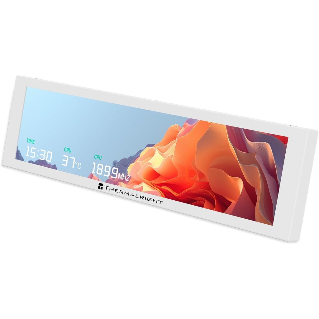 Thermalright Trofeo Vision 9.16 LCD สีขาว, 9.16 นิ้ว Full-Color LCD Magnetic Display Screen, 1920x48