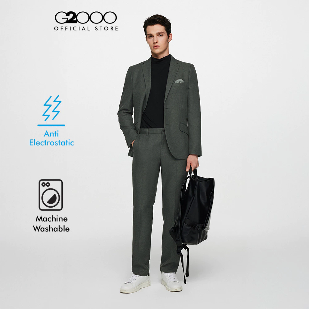 G2000 กางเกงสูทสำหรับผู้ชาย Regular Fit รุ่น 3615205196 สีเทาเข้ม