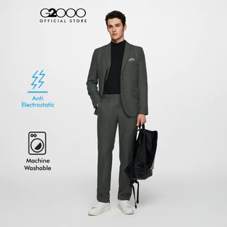 G2000 กางเกงสูทสำหรับผู้ชาย Regular Fit รุ่น 3615205196 สีเทาเข้ม