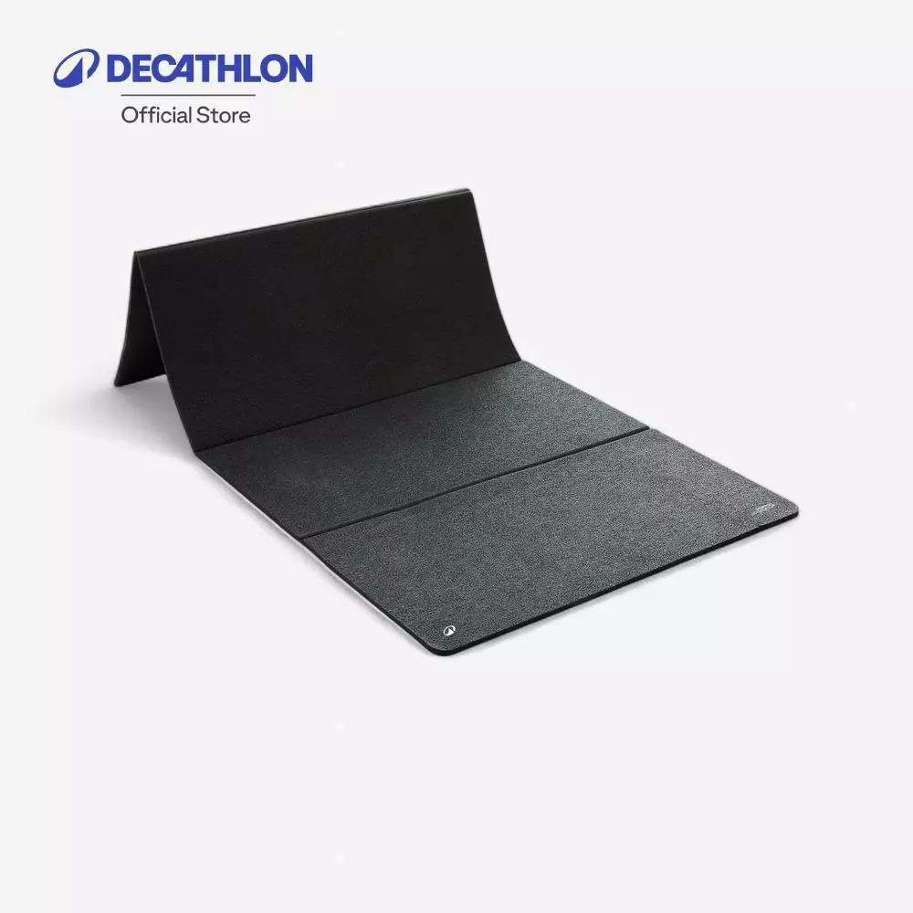 Decathlon 8 Mm Thick Indoors And Outdoors Durable Folding Fitness Mat เสื่อปูพื้นสำหรับการออกกำลังกายหนา 8 มม. - Black