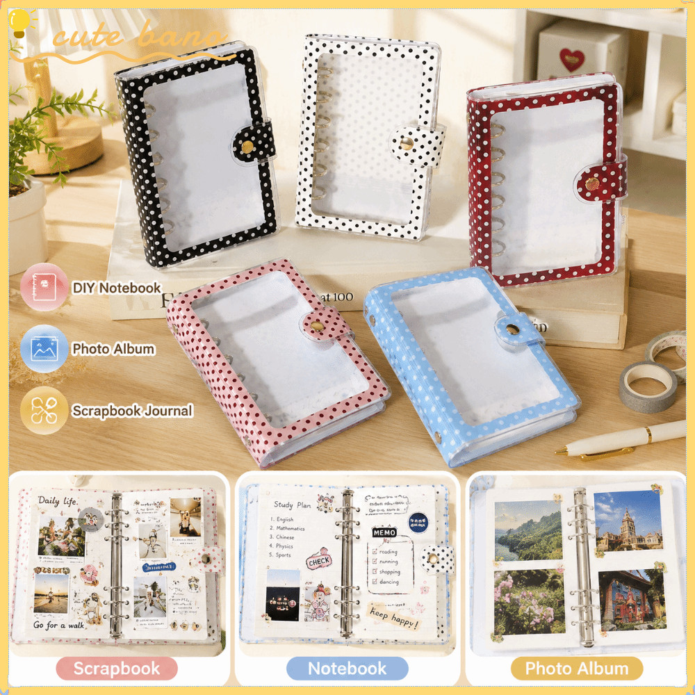 BANO A7 Binder Cover, A7 Polka Dot Binder, INS PVC Kpop Photocard อัลบั้มปก Journal ทํา