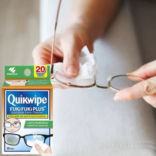 QUIKWIPEควิกไวพ์ ฟูกิฟูกิ พลัส แผ่นทำความสะอาดเลนส์แว่นตา 20ชิ้น
