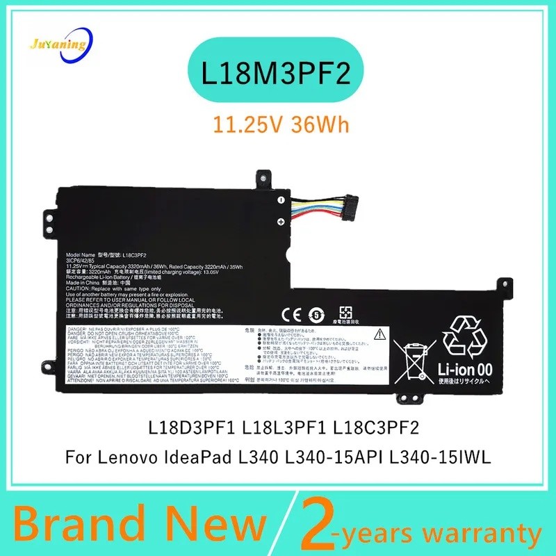 11.25V L18C3PF2 แบตเตอรี่แล็ปท็อปสําหรับ Lenovo IdeaPad L340 L340-15API L340-15IWL L18M3PF2 L18D3PF1