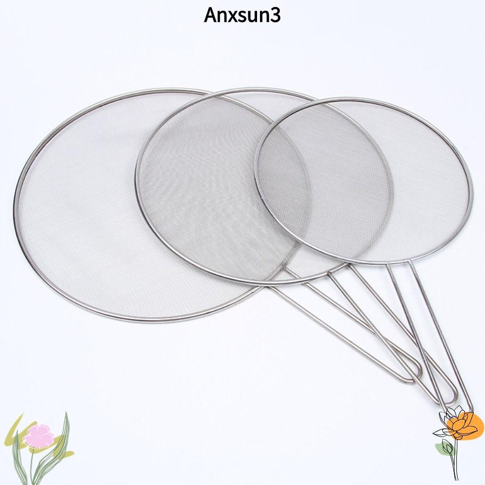 ANXSUN3 หน้าจอสาดน้ํามัน,ฝาปิดสาดน้ํามันสแตนเลสป้องกันการกระเด็น,คุณภาพสูงพร้อมที่จับทนทานมัลติฟังก์ชั่สาดน้ํายามอุปกรณ์ครัว