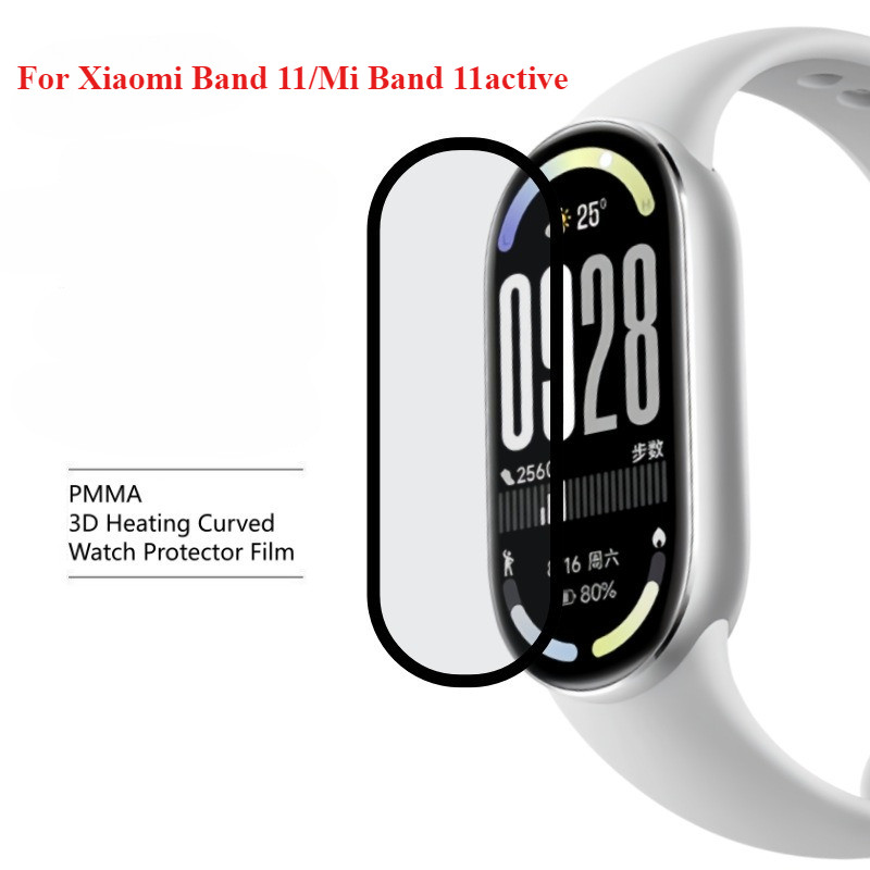 สําหรับ Xiaomi Band 11 ป้องกันหน้าจอ 9D โค้งเต็มรูปแบบ Anti-Scratch ป้องกันฟิล์มสําหรับ Mi Band 11ac