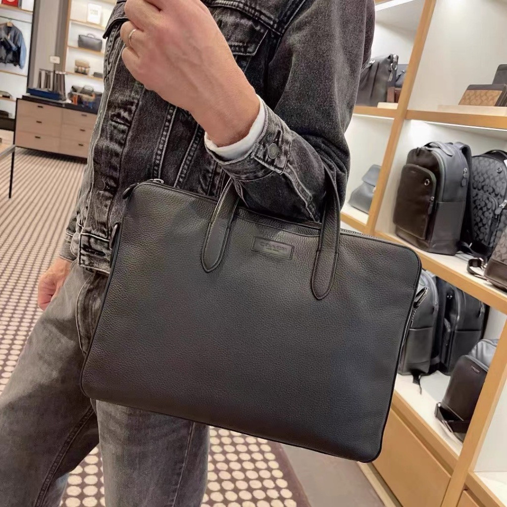 ใหม่คลาสสิกพีวีซีหนังผู้ชายกระเป๋าเอกสารขนาดใหญ่ไหล่กระเป๋าถือCrossbody C2837
