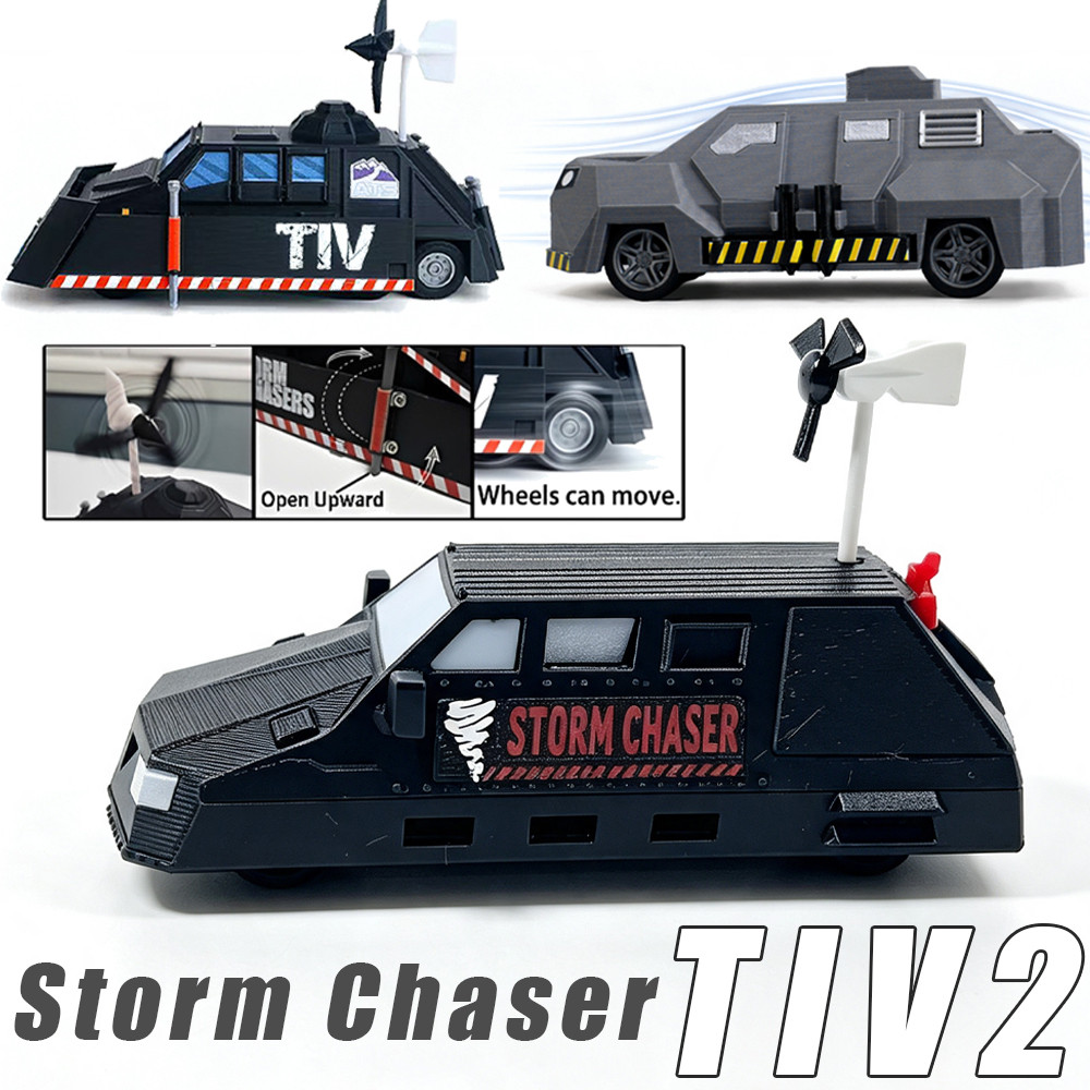 Storm Chaser Series 3D พิมพ์รุ่นรถ TIV1 TIV2 ล้อเคลื่อนย้ายได้รถเดสก์ท็อปสะสมตกแต่งของเล่น