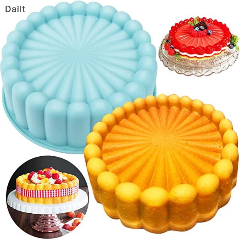 Dailt ซิลิโคนถาดอบกลม Charlotte เค้กถาดอบฟองน้ํา Flan แม่พิมพ์ Shortcake Baking Pan ครัวซิลิโคน Mould (TH)