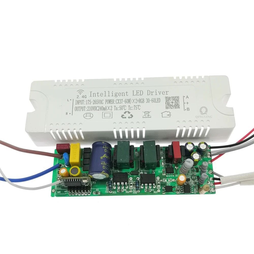 1pcs 37-60Wx2 + RGB 30-60LED 2.4G Remote & APP อัจฉริยะ LED Driver 240mA Dimming และสี-เปลี่ยน Power