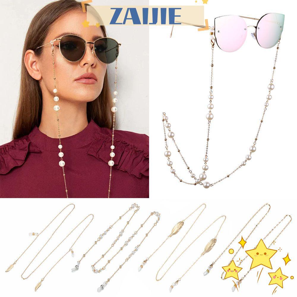 ZAIJIE Pearls แว่นตากันแดดแฟชั่นอุปกรณ์เสริมสร้อยคอสําหรับแว่นตาแว่นตาอ่านหนังสือ Lanyard